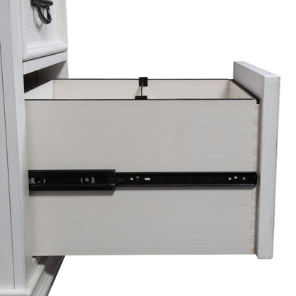 Allyson Park - L Shaped Desk With Hutch - Wirebrushed White / Charcoal