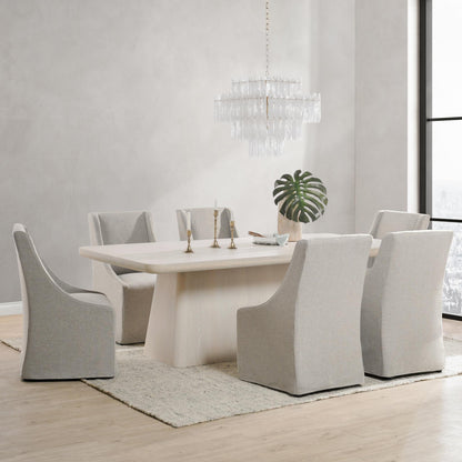 Warwick - Upholstered Rolling Dining Chair