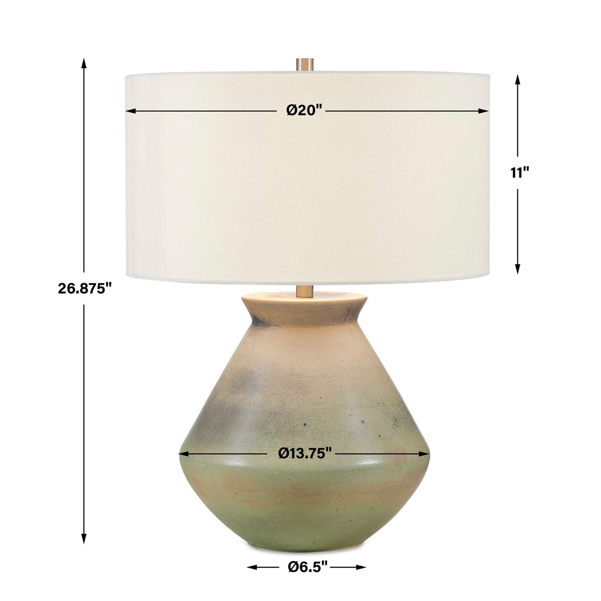 Natrone - Table Lamp - Brown,Gray,Green