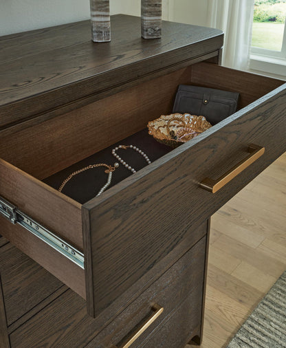 Radkin - Five Drawer Chest - Burnished Brown