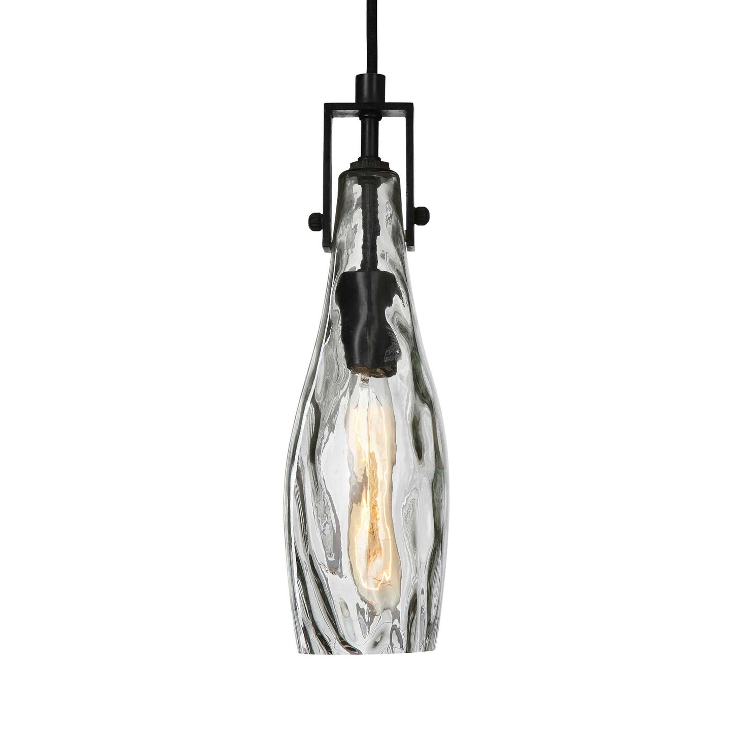 Campester - 1 Light Watered Glass Mini Pendant - Pearl Silver