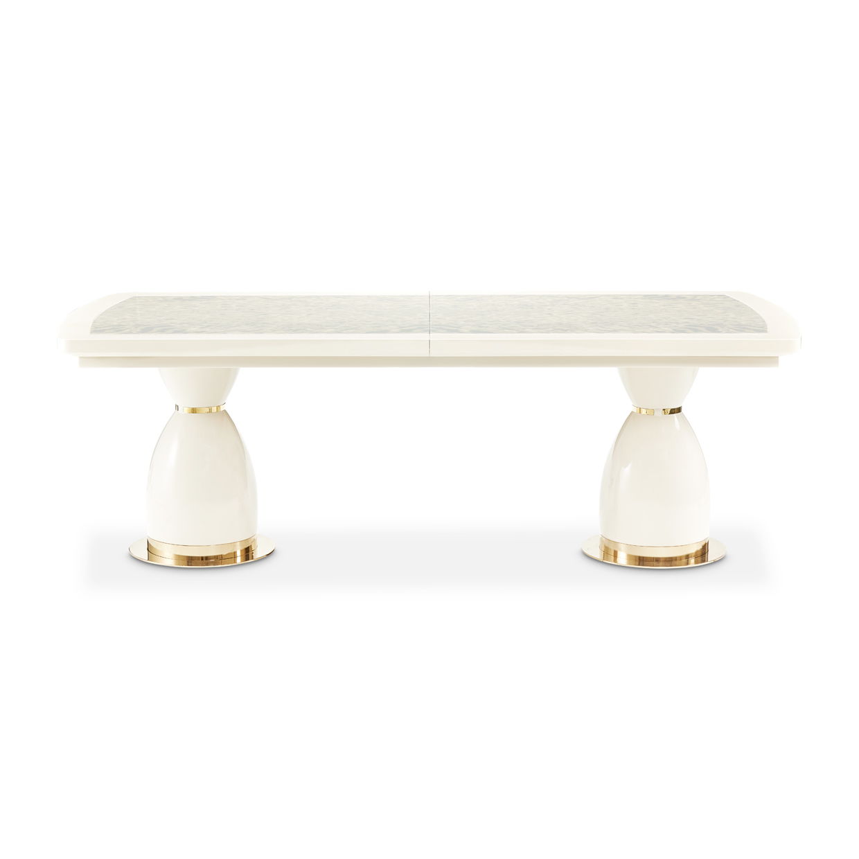 Lisbon - Double Pedestal Dining Table - Silken Matte Cream