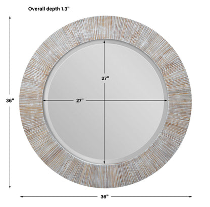 Repose - Round Mirror - Whitewash