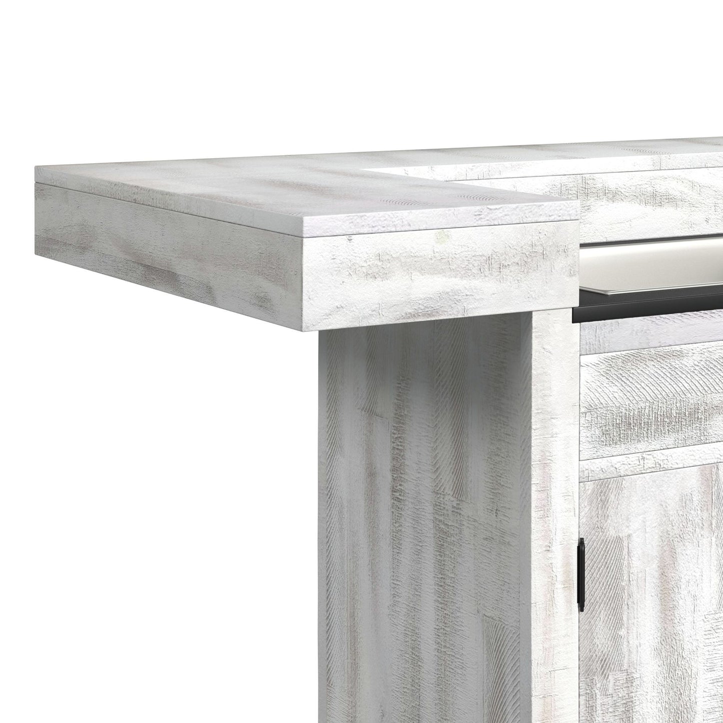 Rogen Rustic - Bar Table With Ice Tray, USB And Power - Rustic White