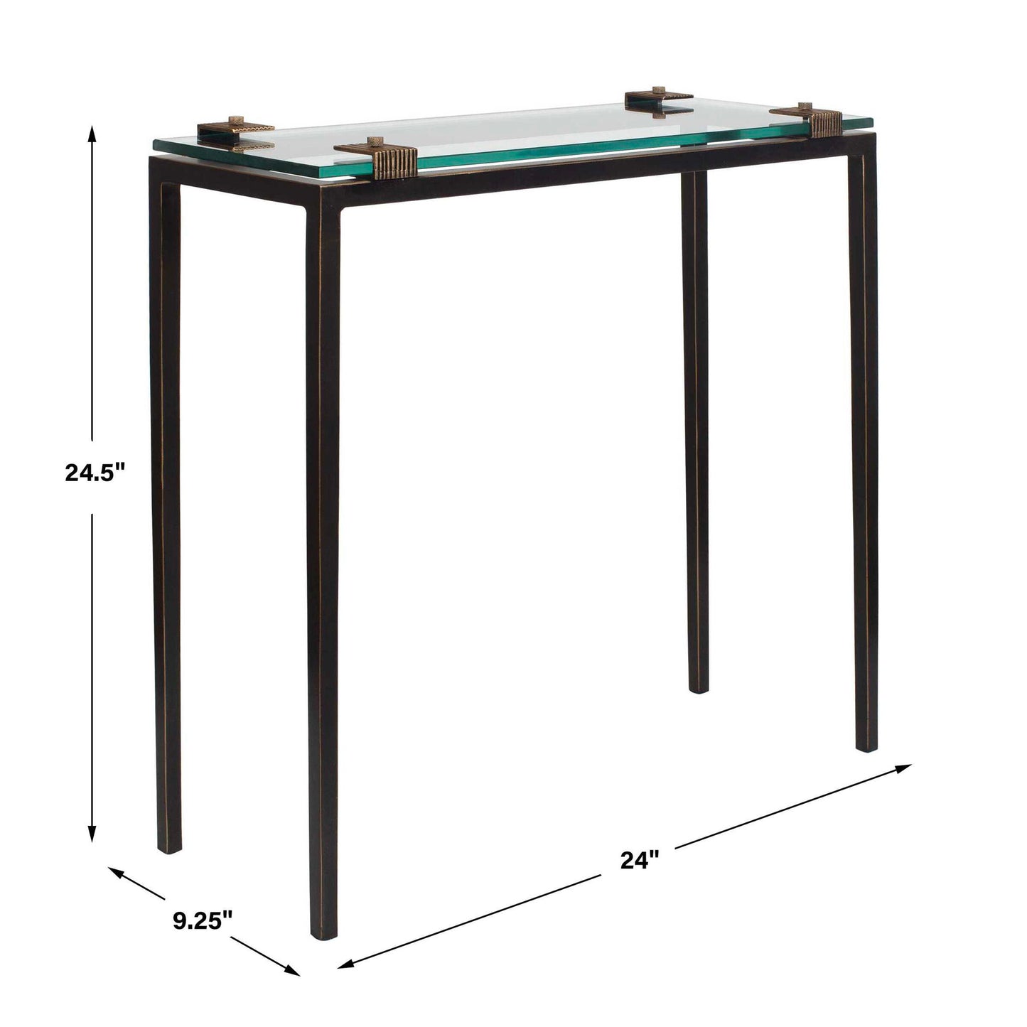 Averona - Glass Top Accent Table - Bronze