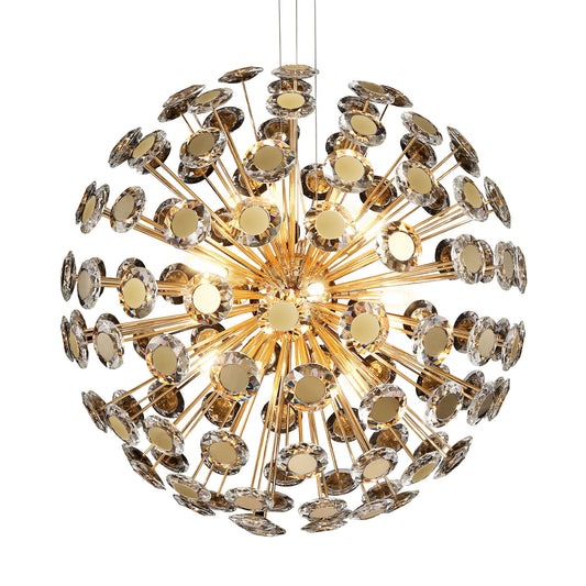 Michael Amini Lighting - Pendant 18 Light-Round Crystal Chandelier - Gold