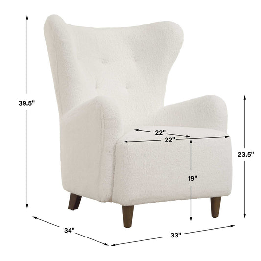 Ingel - Wingback Armchair - White