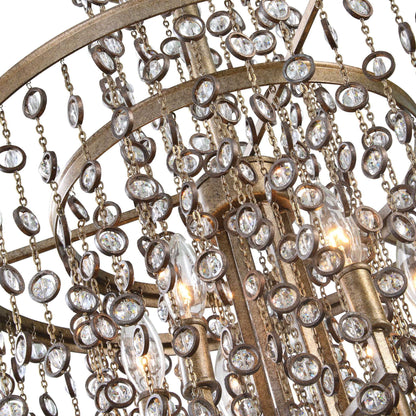 Valka - 6 Light Crystal Chandelier - Light Brown