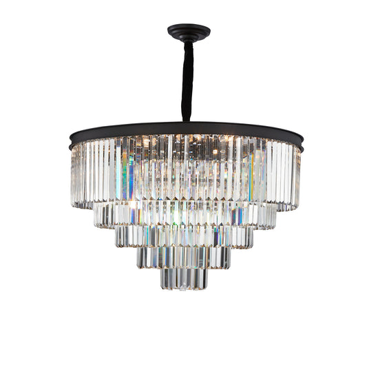 Michael Amini Lighting - Allure 21-Light Round Crystal Chandelier - Matte Black / Pearl Silver