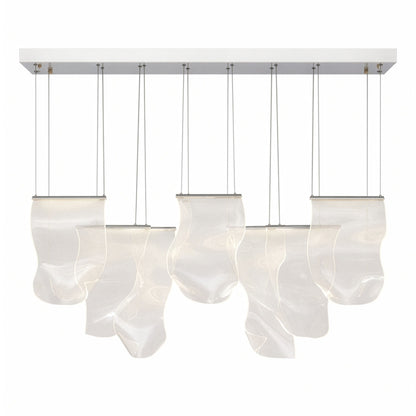 Michael Amini Lighting - Sheer Waves 8-Light Modern LED Chandelier - Chrome