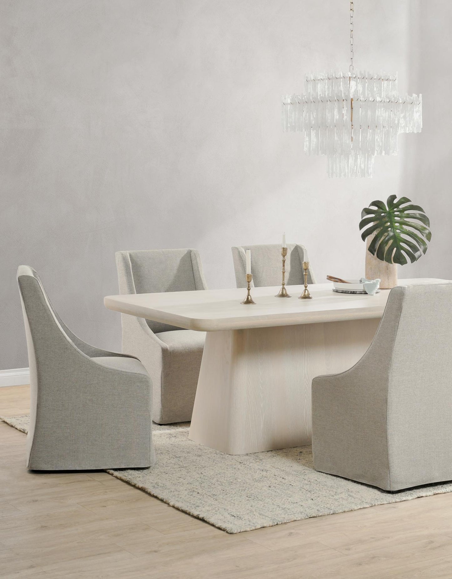 Warwick - Upholstered Rolling Dining Chair