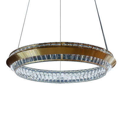 Michael Amini Lighting - Base Camp Round 31" Crystal LED Chandelier - Gold