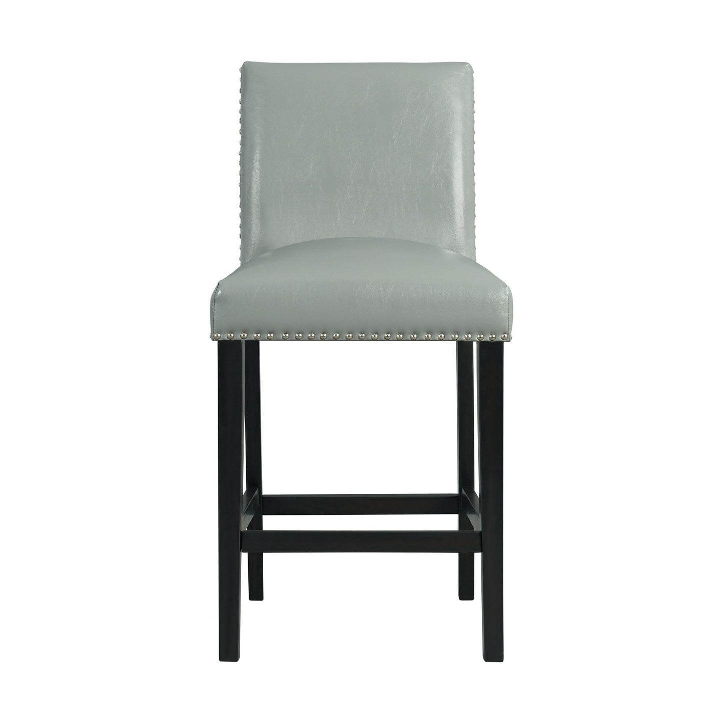 Francesca - Square 5 Piece Counter Height Dining Set, Table & Four PU Chairs - Gray / Marble