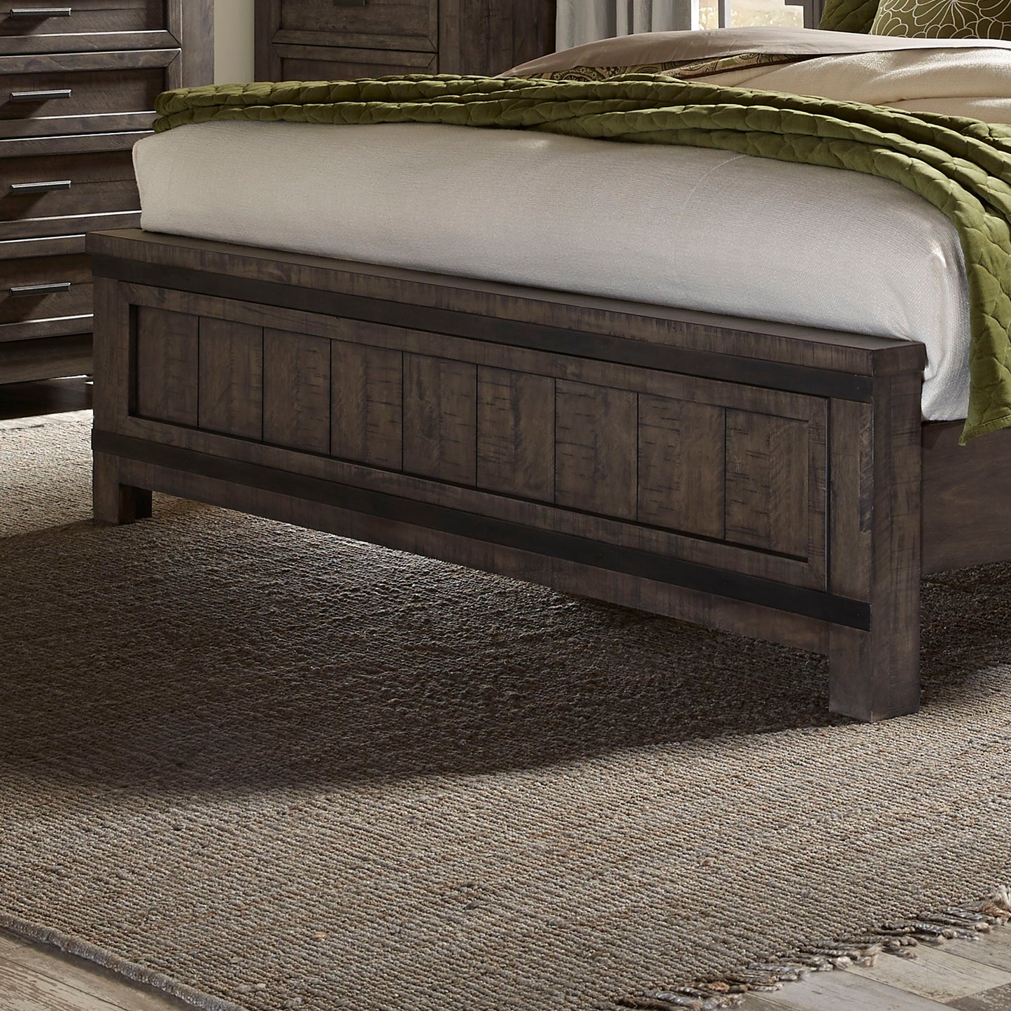 Thornwood Hills - Queen Panel Footboard - Rock Beaten Brown