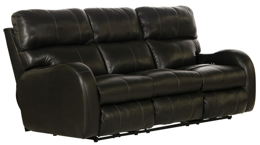 Angelo - Leather Power Reclining Sofa - Black
