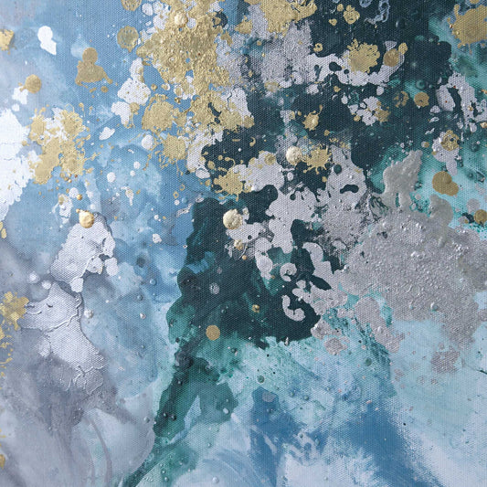 Mercury Hand - Abstract Art - Blue