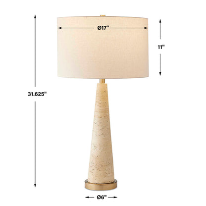 Perkins - Travertine Table Lamp - Brown