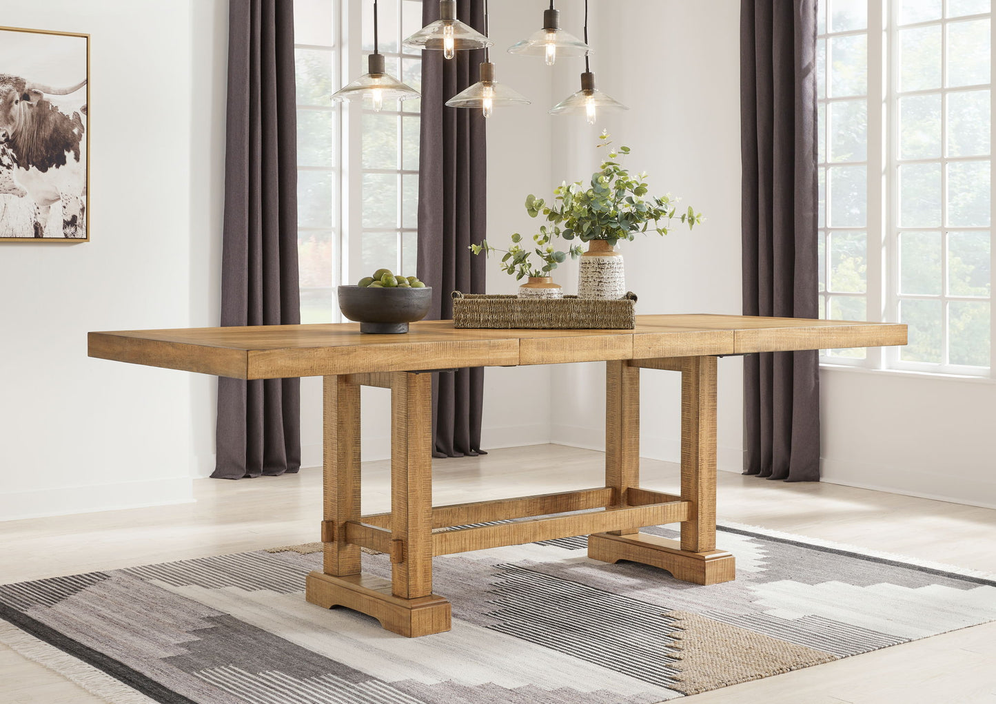 Havonplane - Rectangular Dining Room Counter Extension Table - Brown