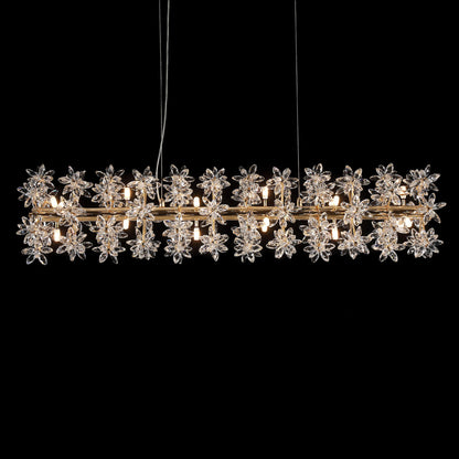 Michael Amini Lighting - Bouquet 18-Light Rectangular Chandelier - Gold