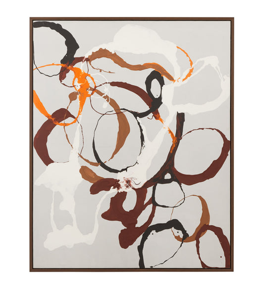 Carnival Framed Canvas - Gray / Dark Brown