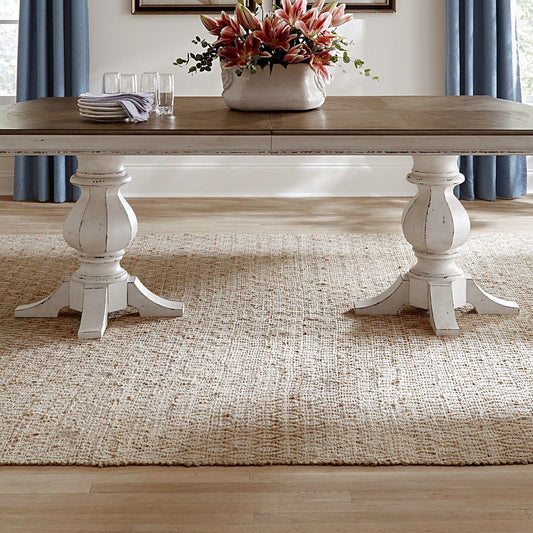 Magnolia Manor - Double Pedestal Table Base - Antique White