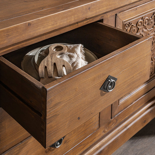 Amita - 3 Drawer 4 Door Cabinet - Brown