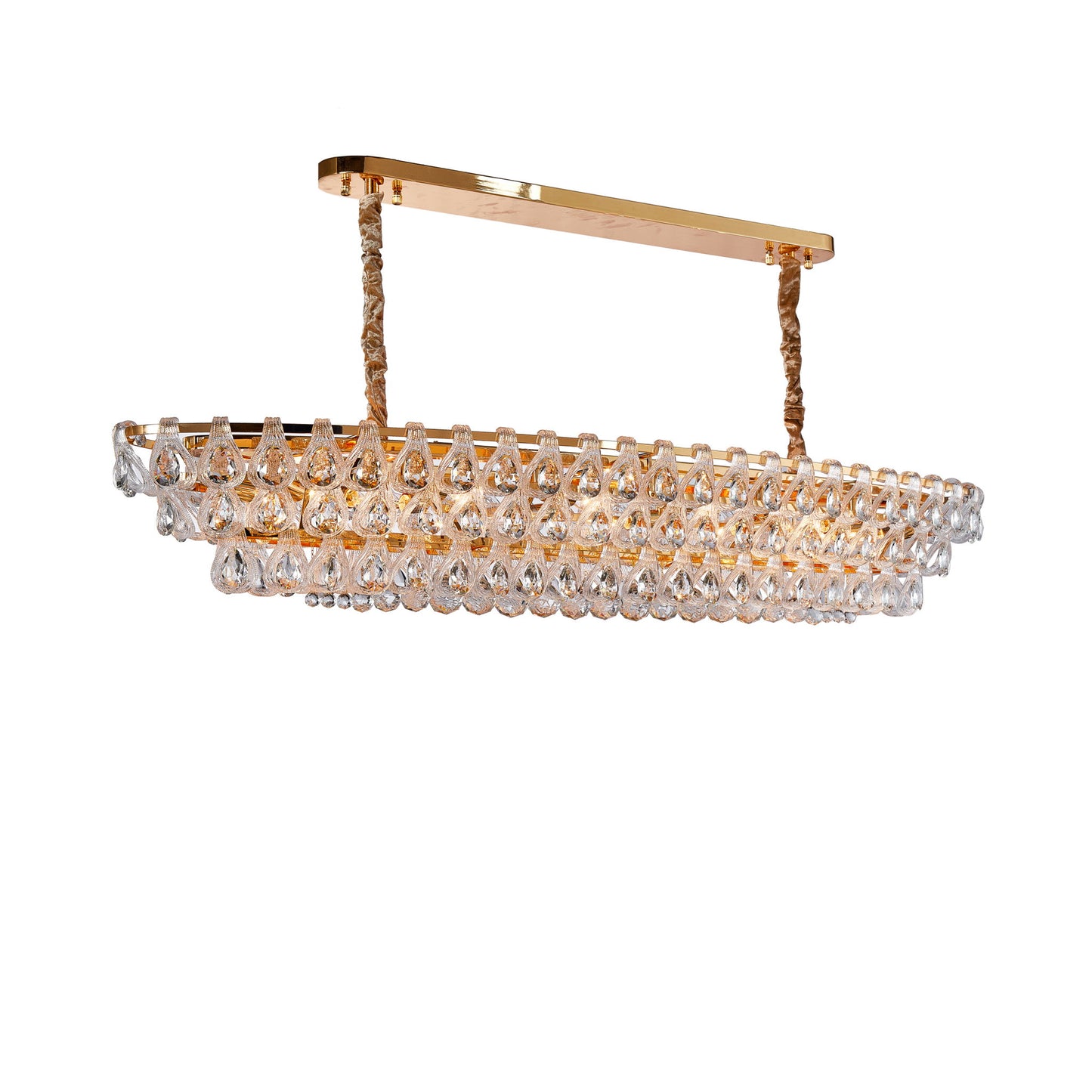 Michael Amini Lighting - Gala 14-Light Rectangular LED Chandelier - Gold