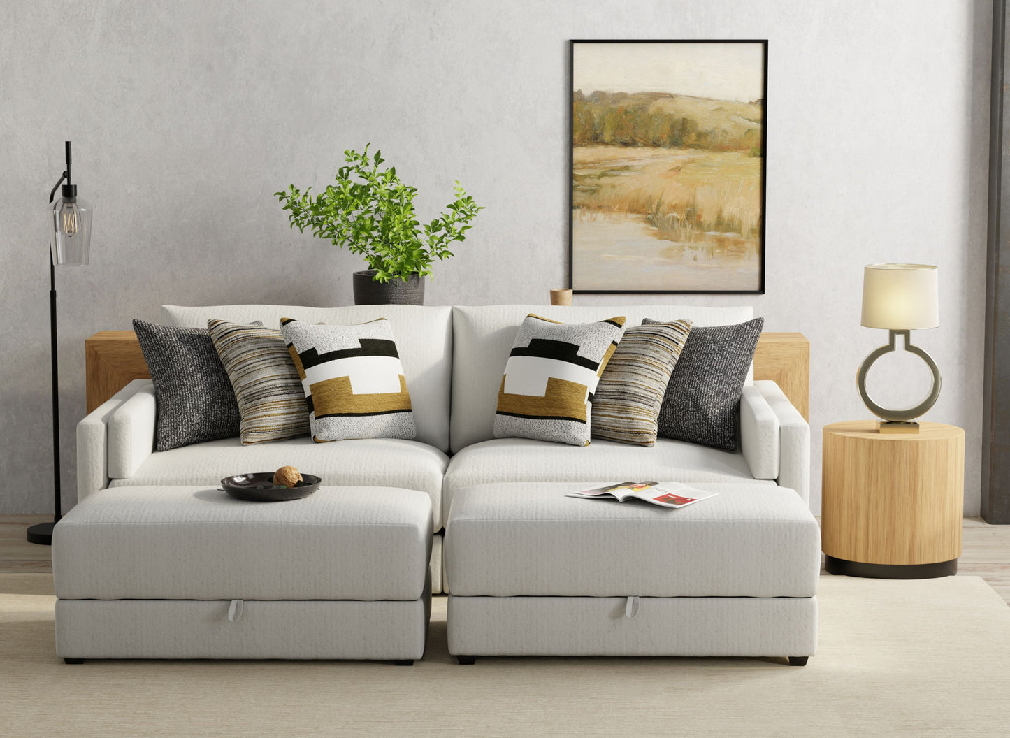 Trevor - Extra Deep Oversized Sofa With Included Storage Cocktail Ottoman