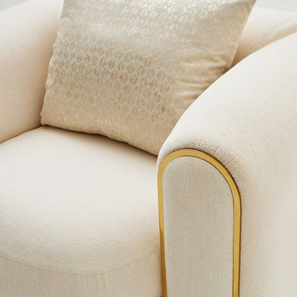 Sassani - Accent Chair - Crepe / Gold