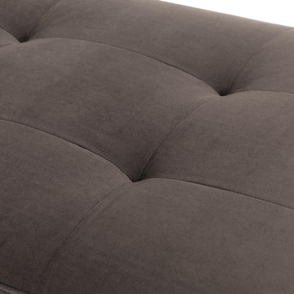 Signature Beds & Benches - Dahlia Velvet Accent Bench - Chocolate / Gold