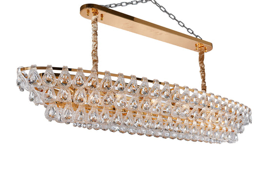 Michael Amini Lighting - Gala 14-Light Rectangular LED Chandelier - Gold