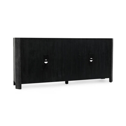 Macarthur - Reclaimed Oak 4 Door Cabinet - Aged Black