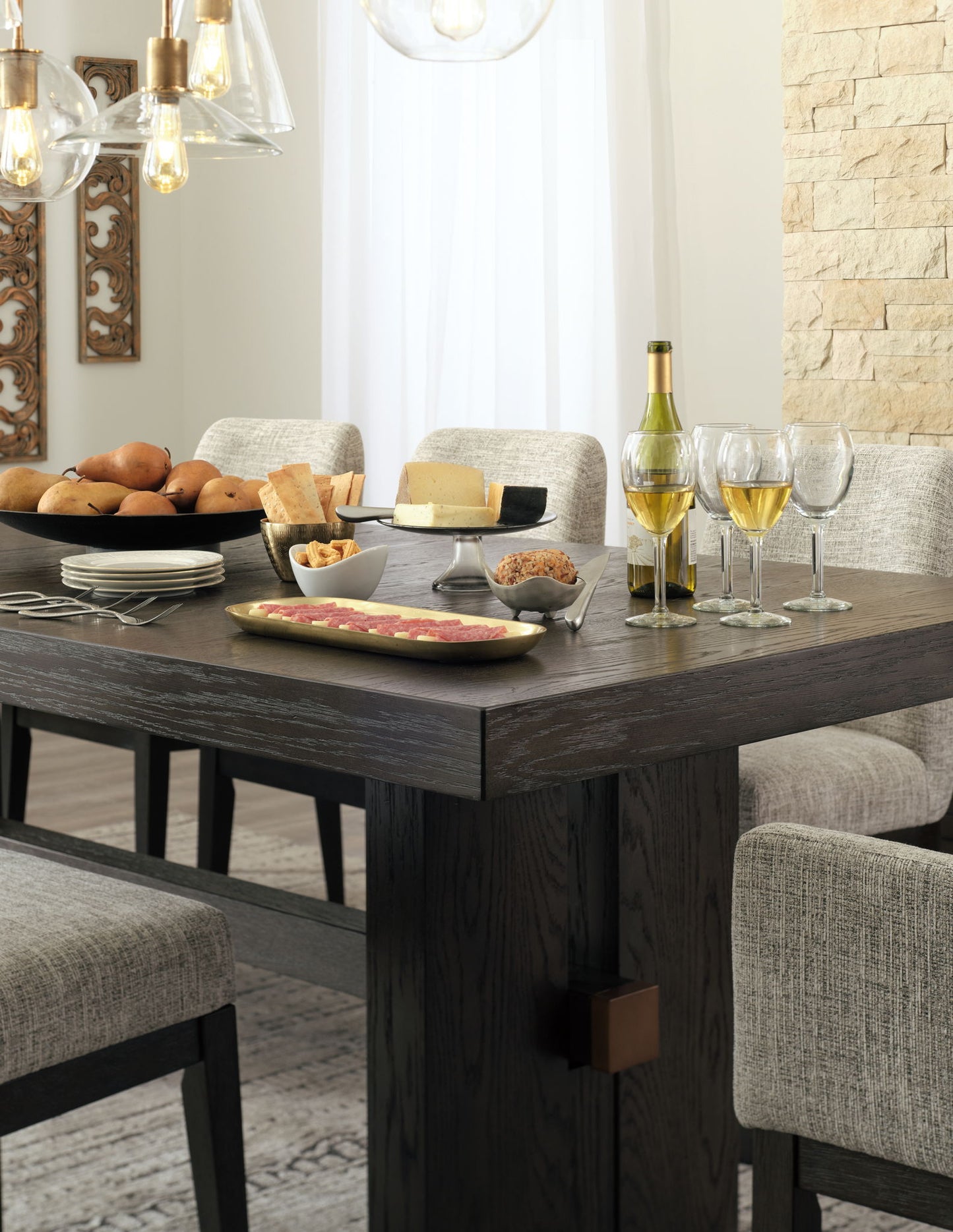 Burkhaus - Rectangular Dining Room Extension Table - Dark Brown