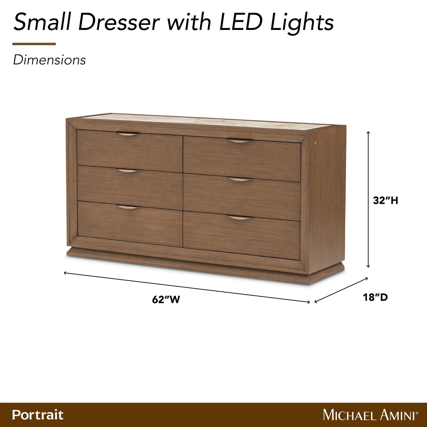 Portrait - 5-Drawer Chest With LED Lights