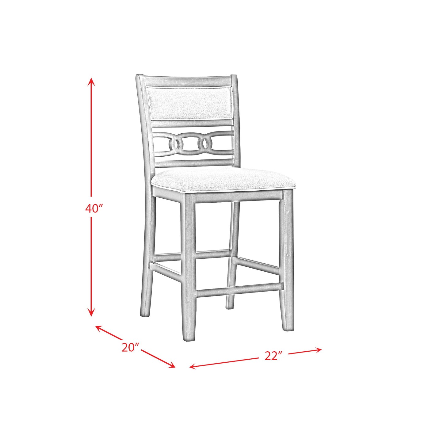 Amherst - Counter Side Chair With Fabric Cushion (Set of 2) - Gray Finish