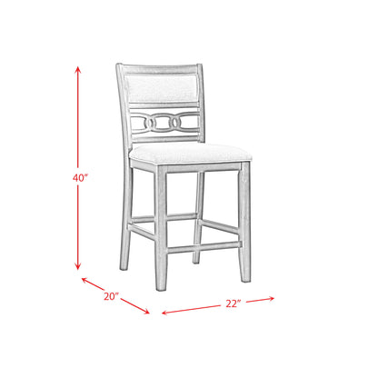 Amherst - Counter Side Chair With Fabric Cushion (Set of 2) - Gray Finish