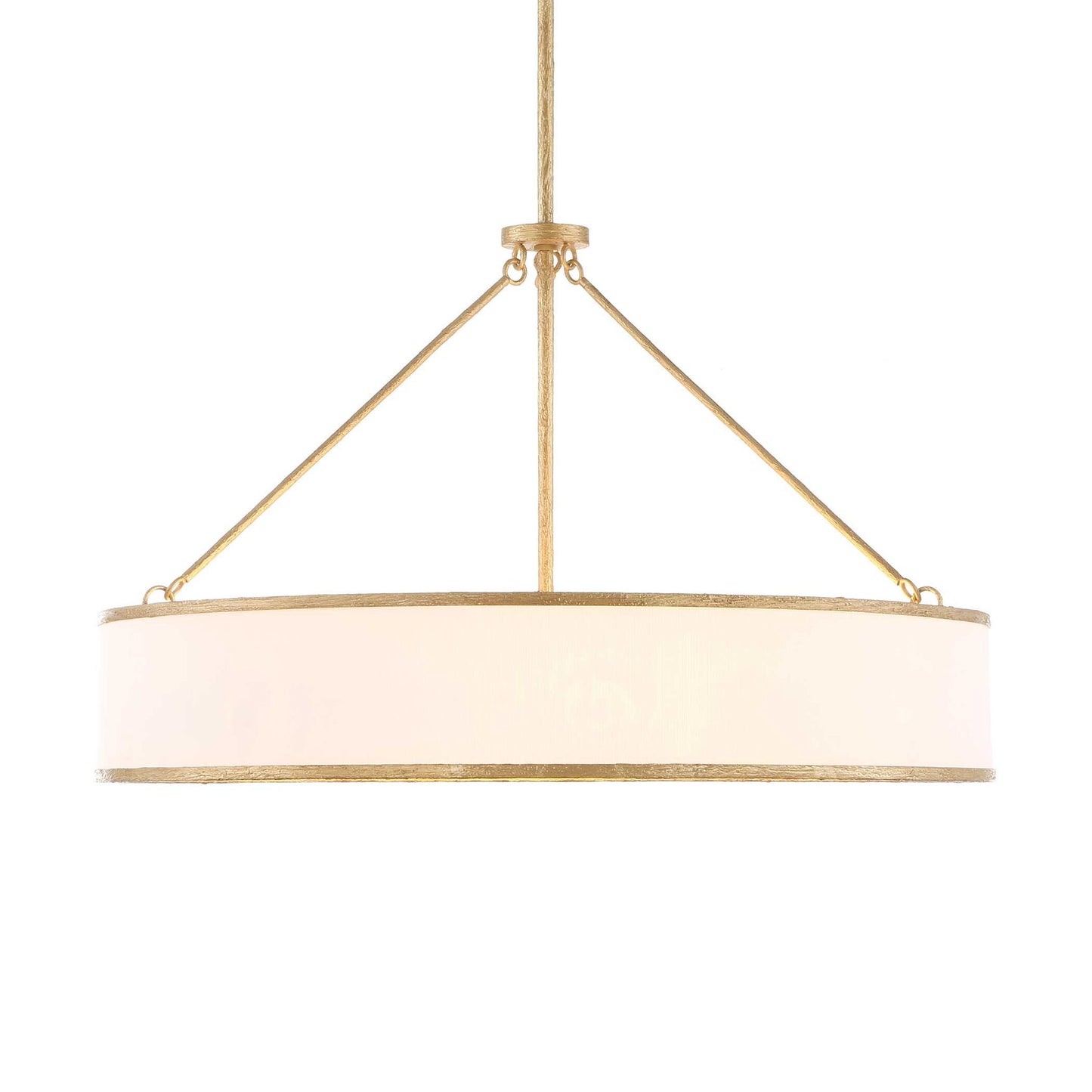 Algiers - 8 Light Drum Pendant - Gold / White
