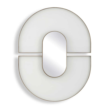Encase - Modern Oval Mirror - White