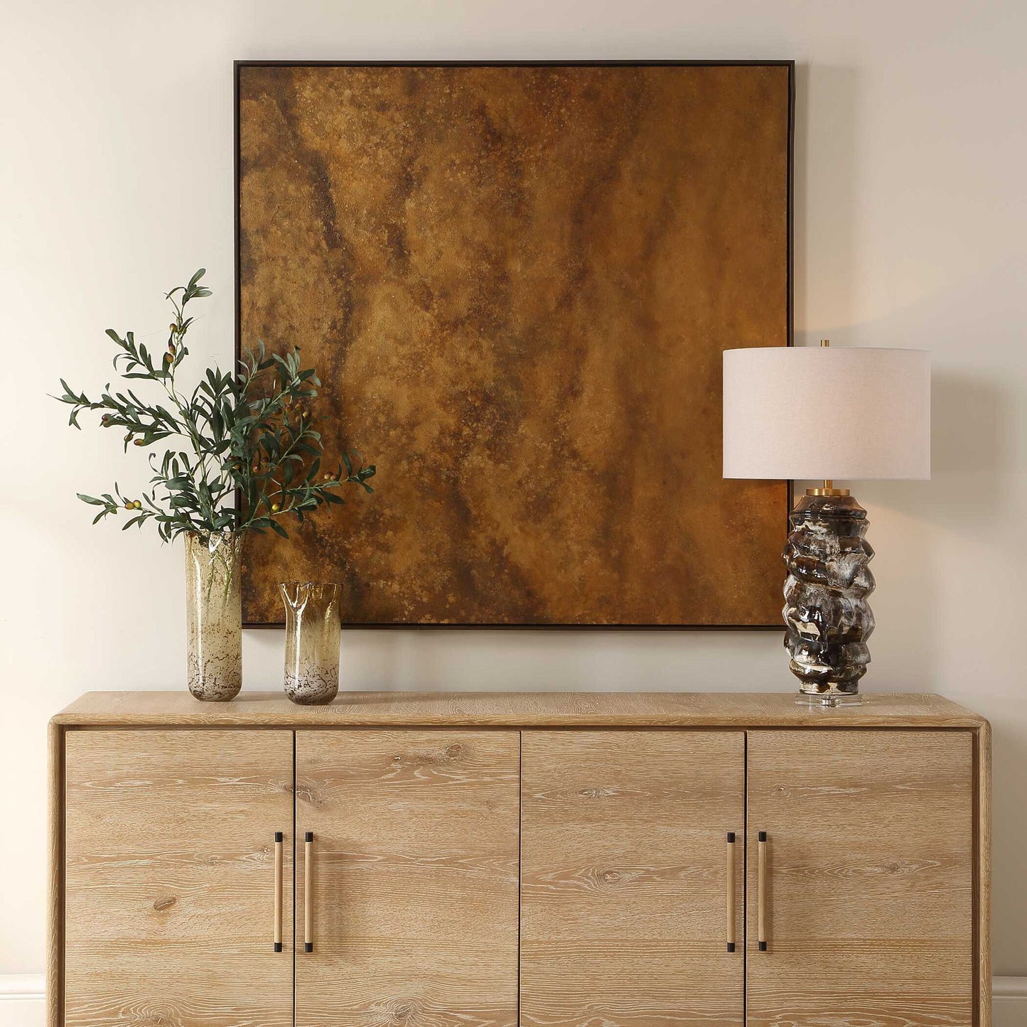 Burn - Hand Painted Canvas - Brown / Woodtone