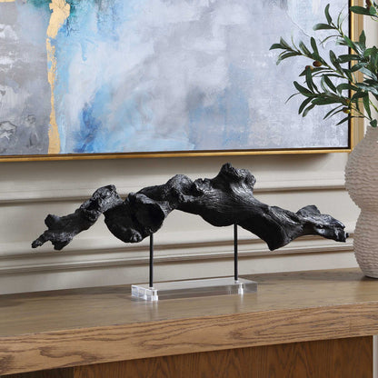 Charred Timber - Sculpture - Black