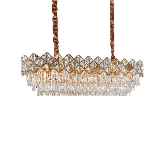 Michael Amini Lighting - Regalia 16-Light Rectangular Crystal Chandelier - Gold