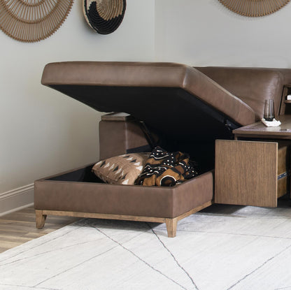 Solana - RAF Storage Chaise - Positano Clay / Warm Oak