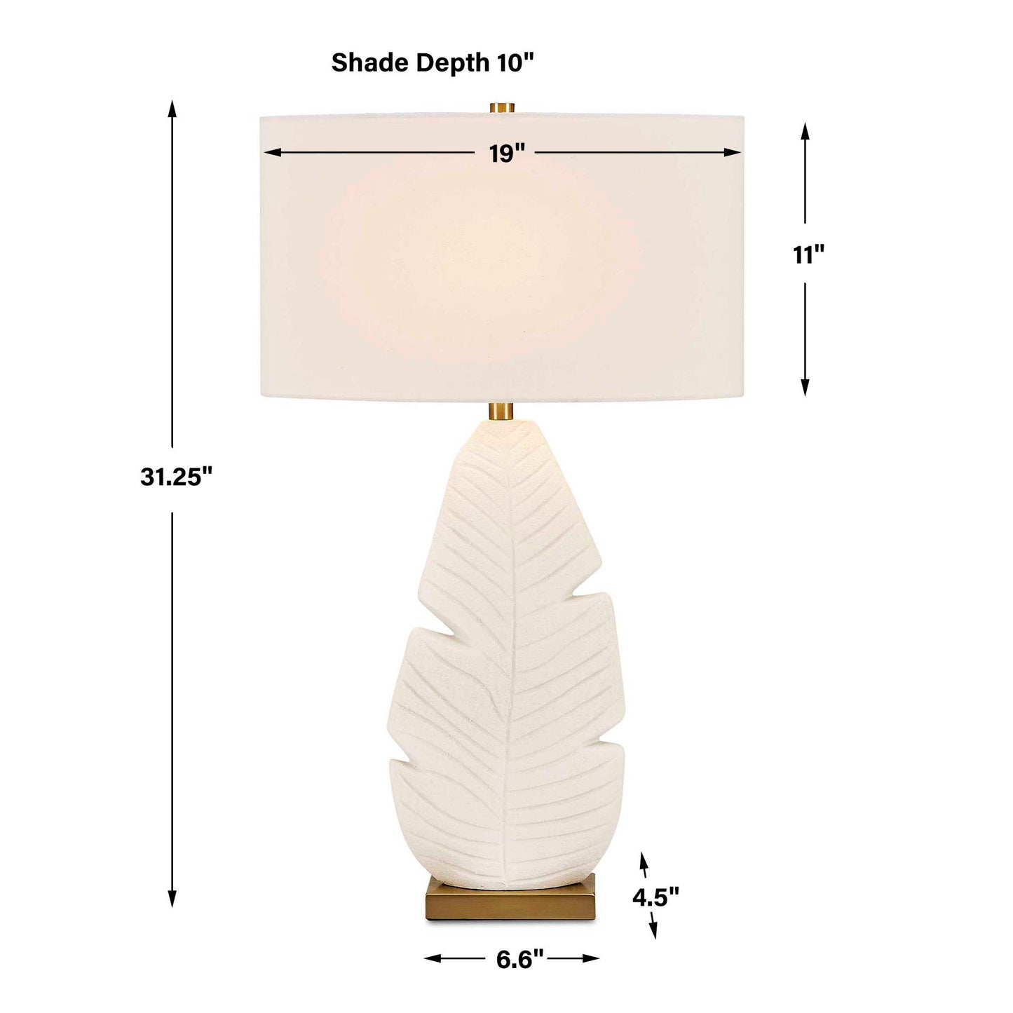Palm Leaf - Table Lamp - White