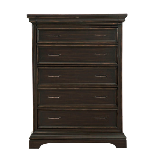 Caldwell - 6 Drawer Chest - Dark Wood