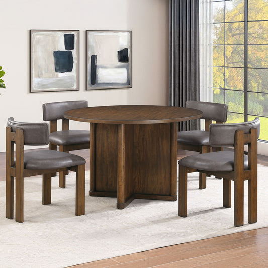 Cambridge - 5 Piece Dining Room Set (Table, 4 Chairs) - Dark Brown