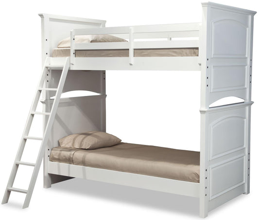 Madison - Twin Over Twin Complete Over Bunk Bed - White