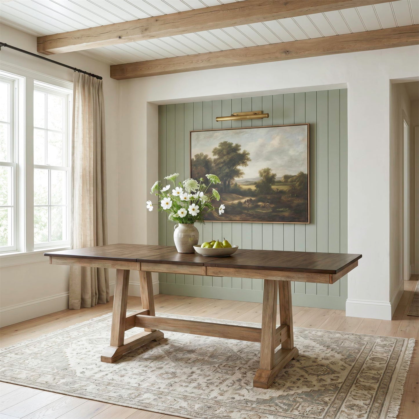 Lindsey Farm - Trestle Table Top - Natural & Brown