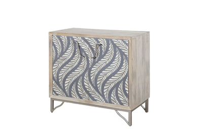 Leia - Bar Cabinet - White Mango / Ivory Bone / Gray