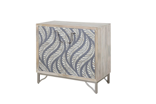 Leia - Bar Cabinet - White Mango / Ivory Bone / Gray