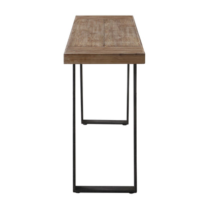 Freddy - Weathered Console Table - Light Brown & Black